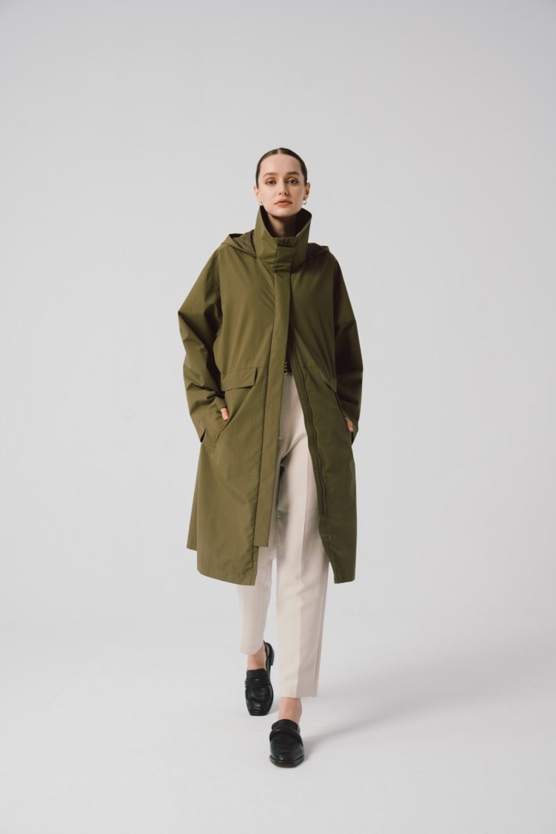 女装防风防水轻机能长版外套(3色) - 女装休闲/机能外套 - 防水材质 咖啡色