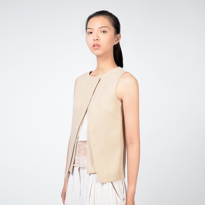 假两件设计无袖上衣 - 女装上衣 - 其他材质 白色