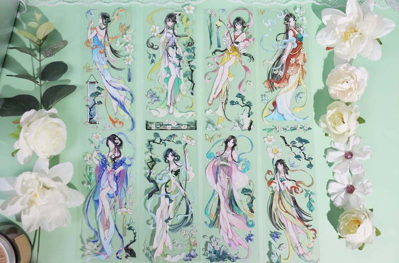 翩若芙蓉装 PET 纸胶带 贝壳光 5米卷 - 纸胶带 - 其他材质 多色