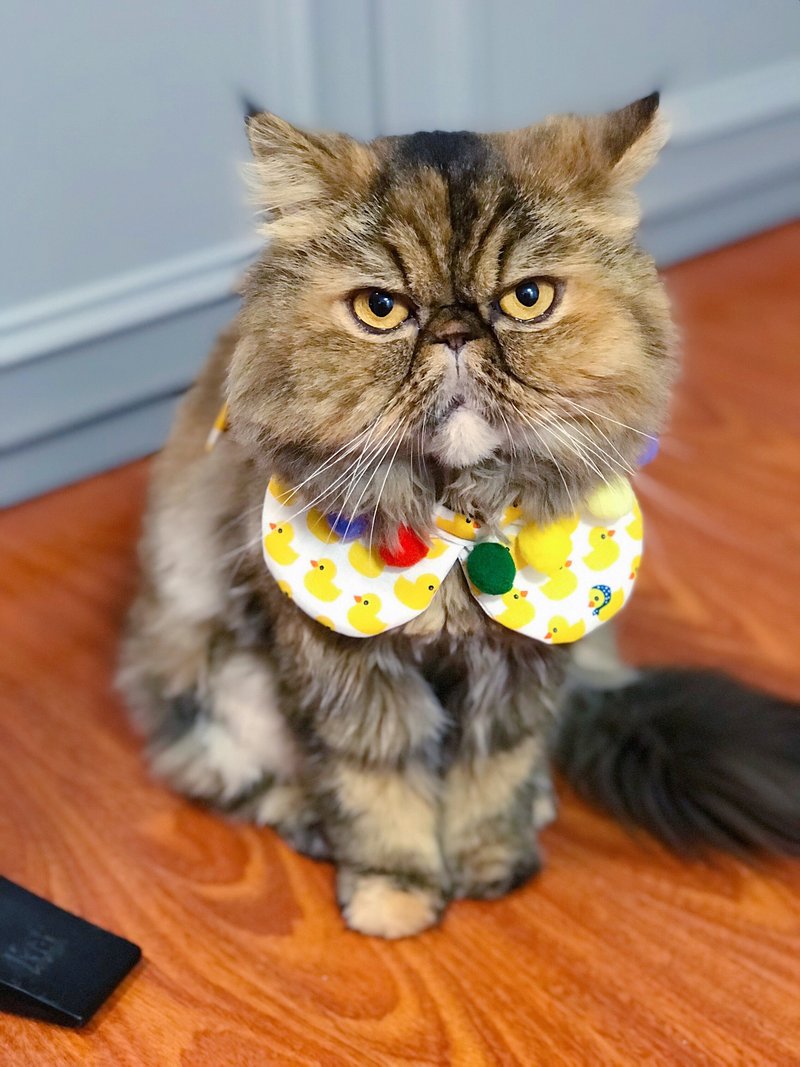 手作黄色小鸭花花项圈 *四叶草* 猫狗领带 - 项圈/牵绳 - 棉．麻 多色