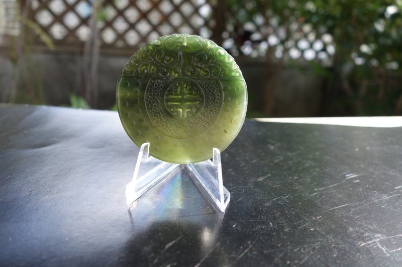 天然和田碧玉吊坠 项链 挂件 和田玉 玉佩 古玉 #山奇艺术 - 吊饰 - 玉石 绿色