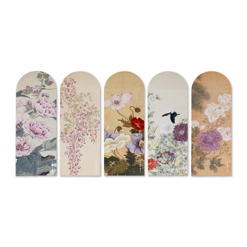 花卉萬用信封袋-百卉含英(5入) - 信封/信纸 - 纸 粉红色