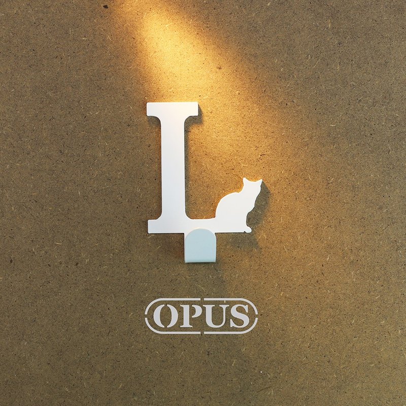 【OPUS东齐金工】当猫咪遇上字母L - 挂勾(优雅白)/壁饰挂勾 - 收纳用品 - 其他金属 白色