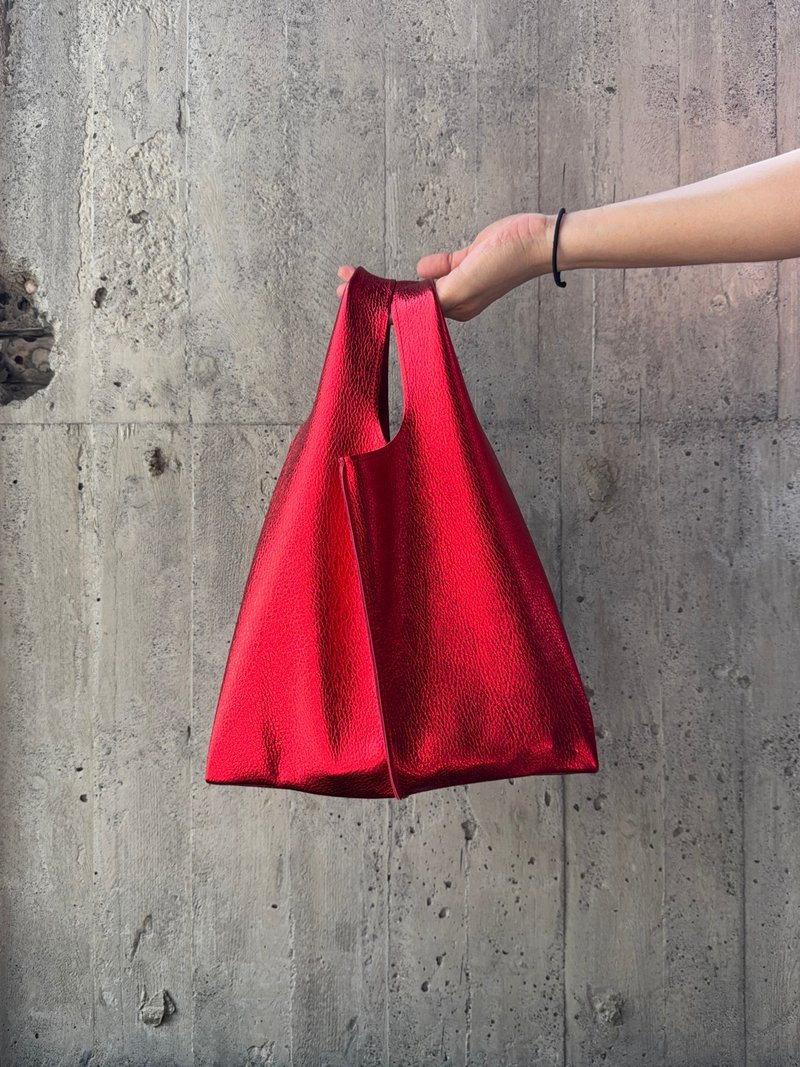 鹿皮八两手提袋  金属红 I 手提包 真皮包 - 手提包/手提袋 - 真皮 红色