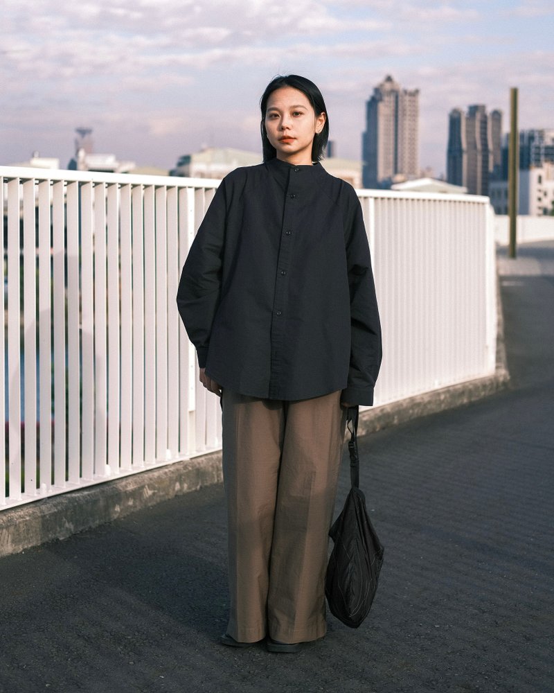 无华 棉麻衬衫 - 女装衬衫 - 棉．麻 黑色