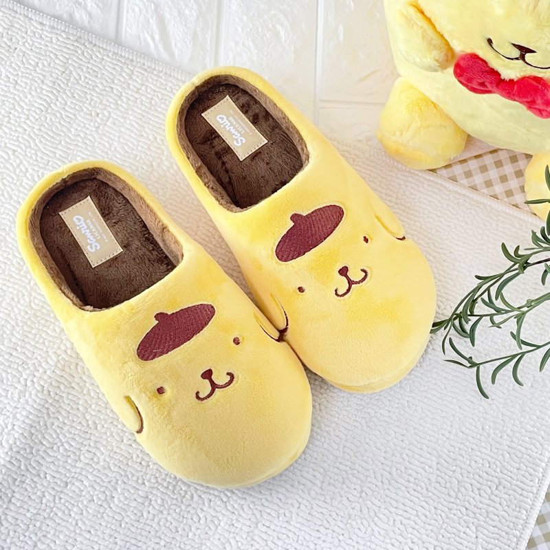 Paidal x Pompompurin 布丁狗毛绒室内拖鞋 - 室内拖鞋 - 其他材质 黄色