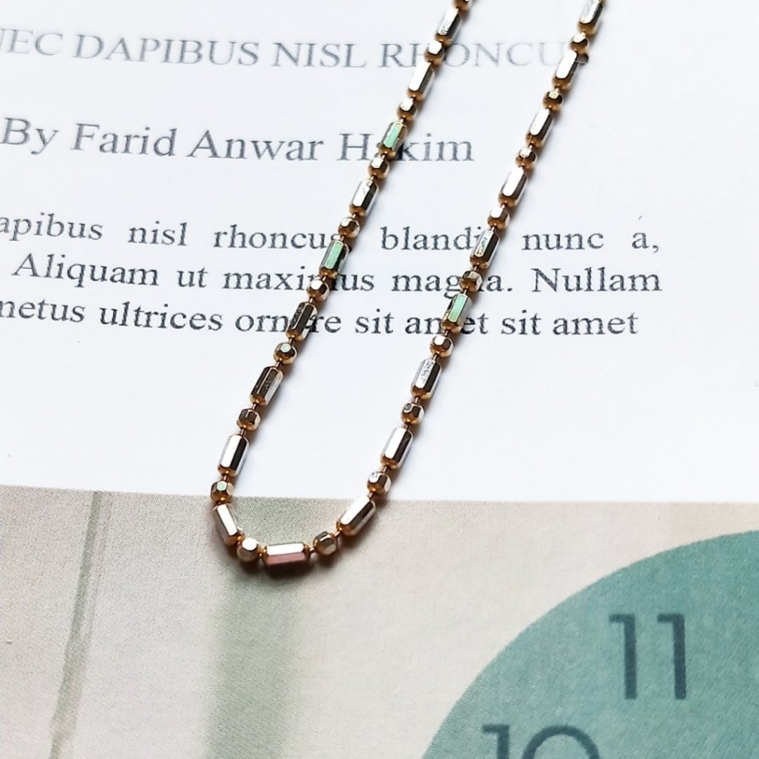 Eli Jewelry 意大利进口正闪耀奢华双色14K金项链 附金饰保证卡 - 项链 - 贵金属 金色