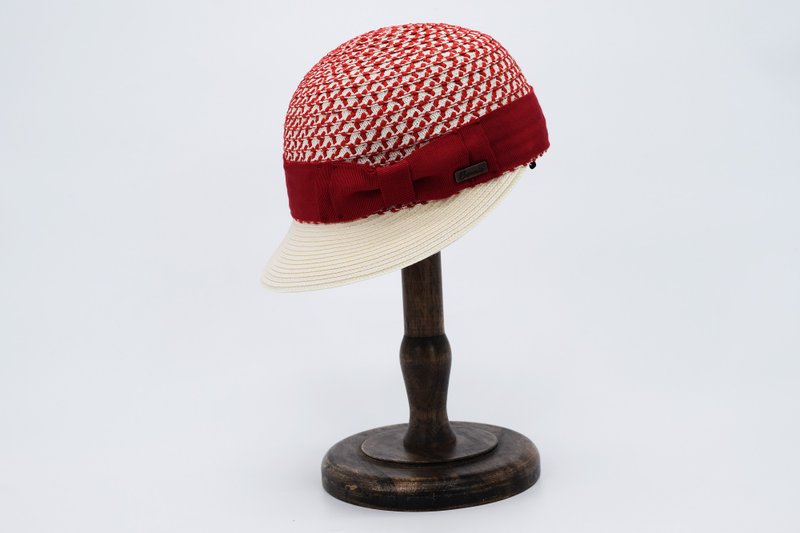 古典马术帽-落日红 - 帽子 - 纸 红色