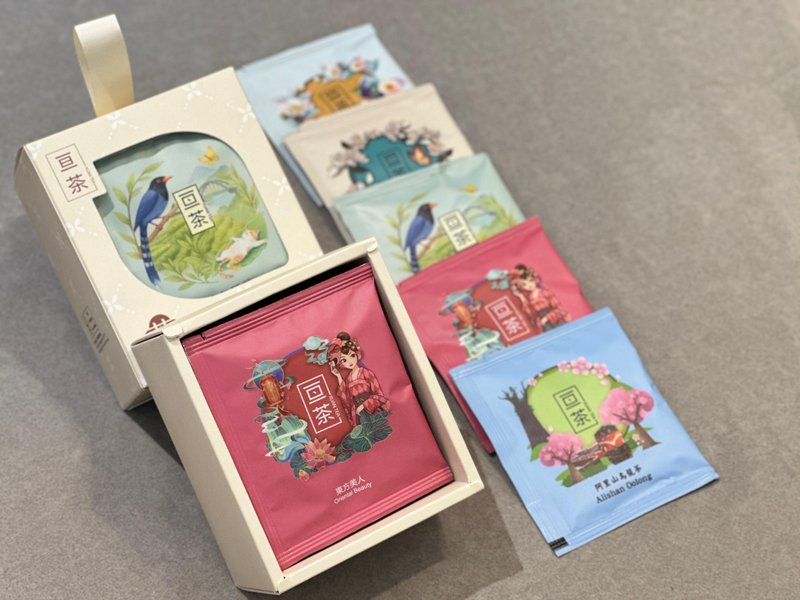 综合茶包小礼盒(花香窨制 × 台湾经典)阿里山 东方美人 文山包种 - 茶 - 新鲜食材 多色