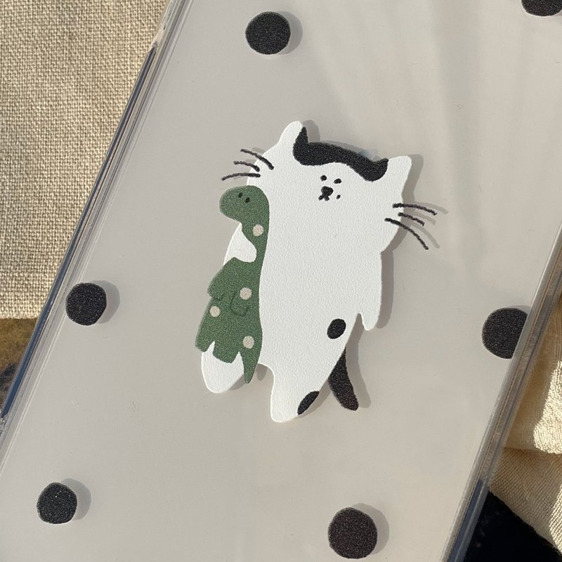 猫猫抱龙龙iphone手机壳 - 手机壳/手机套 - 塑料 透明