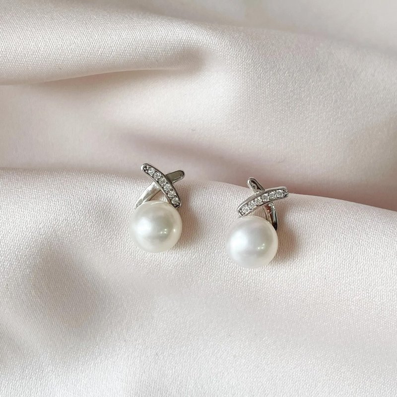 相知相惜天然珍珠纯银耳环【毕业礼物】 - 耳环/耳夹 - 珍珠 多色