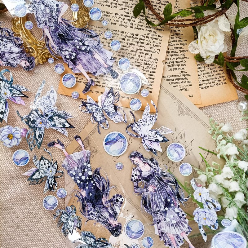 GL1301 _晶透氣質黑/裝飾膠帶 - 纸胶带 - 塑料 多色