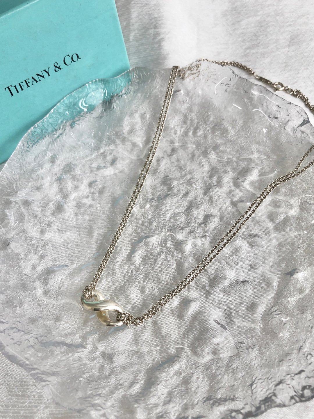【VintageShop solo 日本直送中古包专卖店】Tiffany & Co. 蒂芙尼 项链 银 925 无限符号 双链 design nzi8yi - 项链 - 纯银 银色
