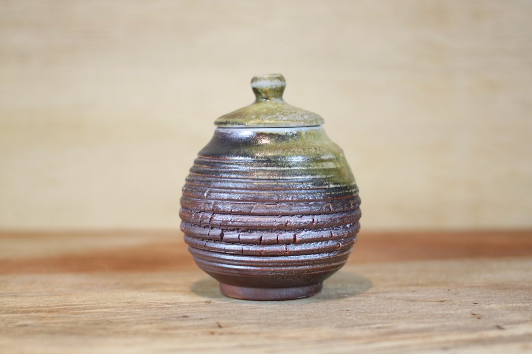 【1周年庆】爆裂纹柴烧茶仓 随身罐 叶敏祥手工作品 - 茶具/茶杯 - 陶 