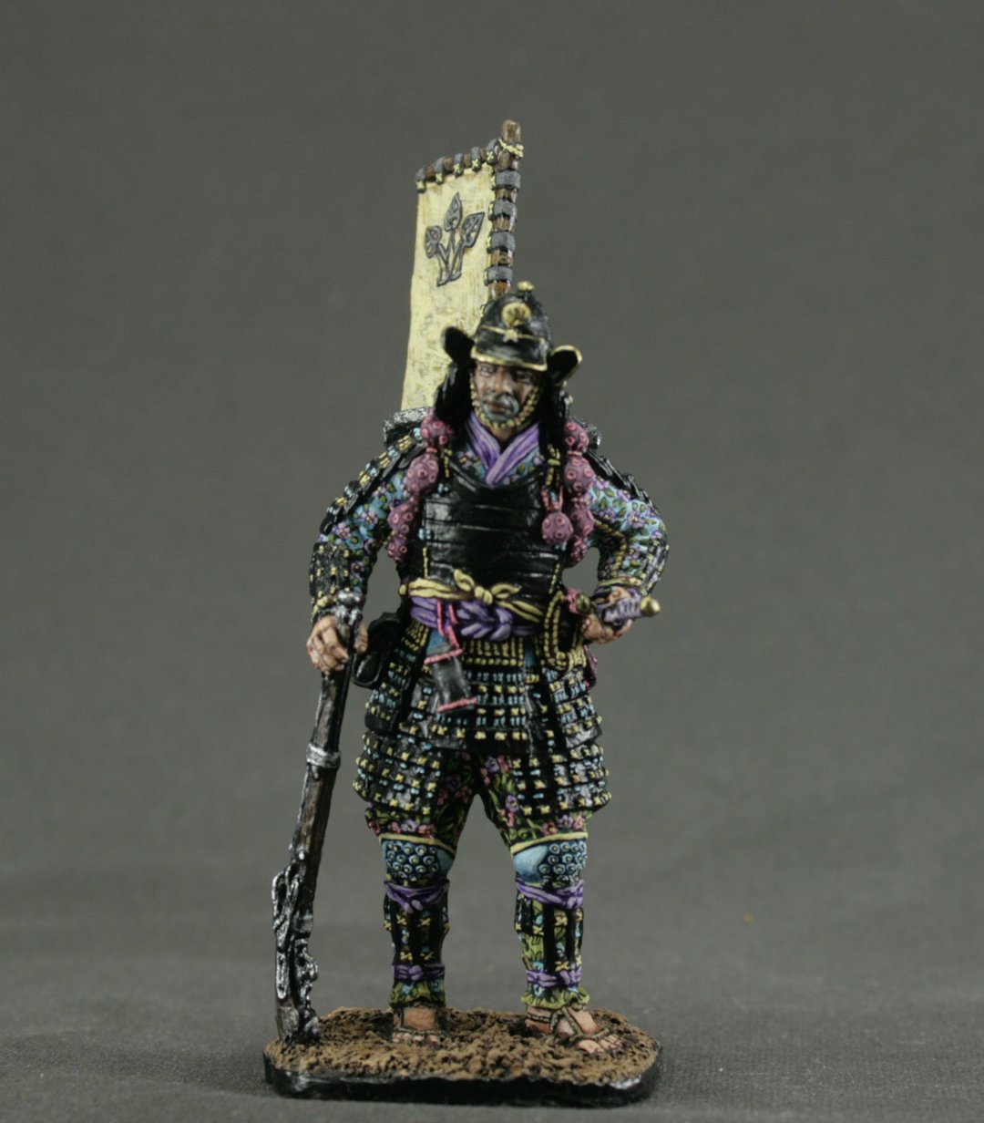 武士雕像手工微型雕像 54 毫米家居装饰男士礼物 - 玩偶/公仔 - 其他金属 黑色