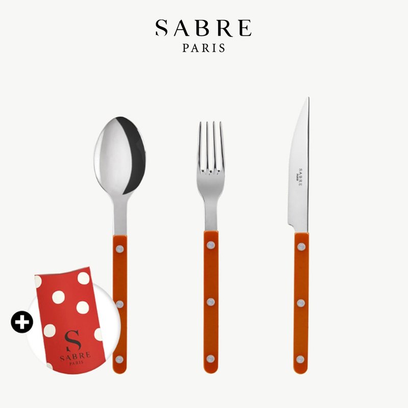 Bistrot复古酒馆-主餐餐具3件礼盒组-Sabre Paris - 餐刀/叉/匙组合 - 其他金属 