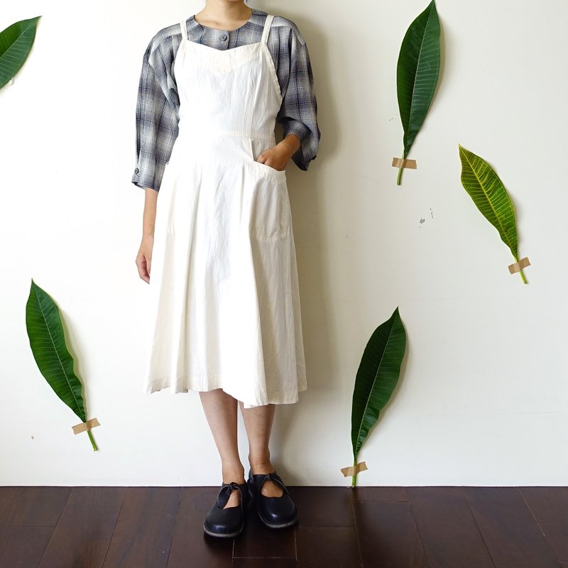 BajuTua/古着/ 黑白渐层格纹雪纺圆领衫 - 女装衬衫 - 聚酯纤维 灰色