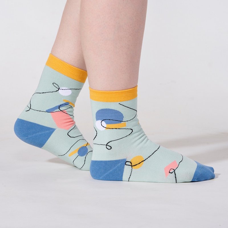 随心所欲 3:4 /绿/ 袜子 - 袜子 - 棉．麻 绿色