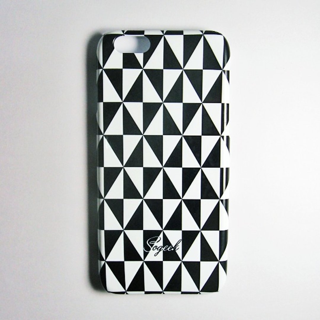 SO GEEK 手机壳设计品牌 THE CHECK PRINT GEEK 闪耀格纹款(黑白) - 手机壳/手机套 - 塑料 黑色