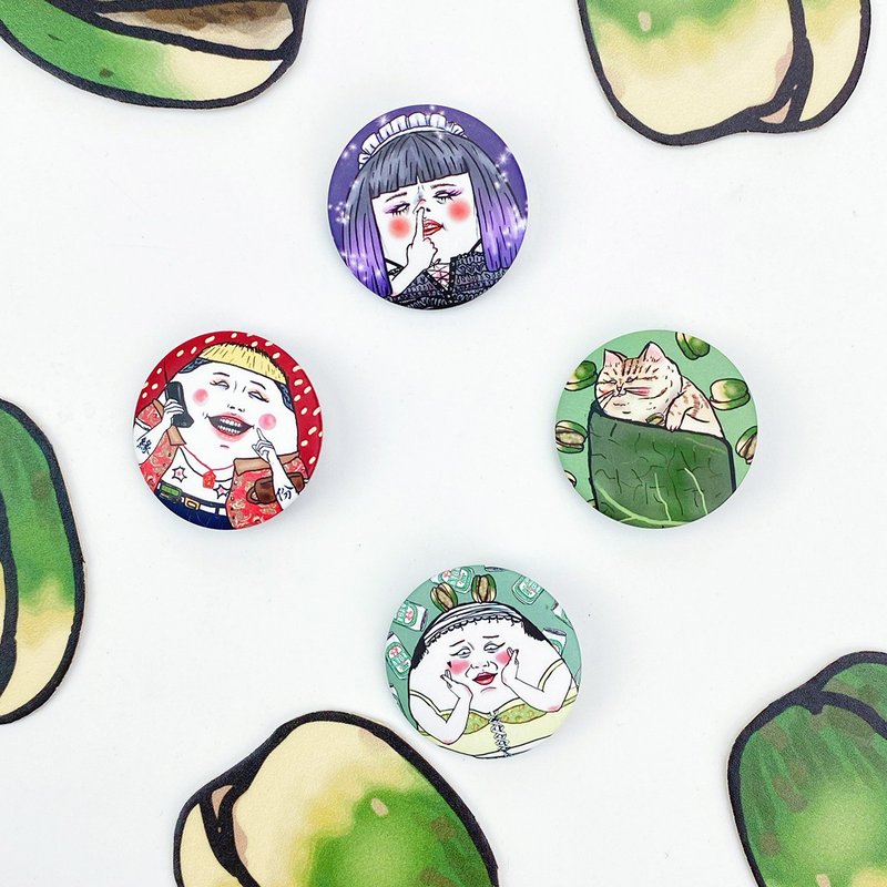 蛋定槟榔摊 小徽章 ( 4款) - 徽章/别针 - 塑料 多色