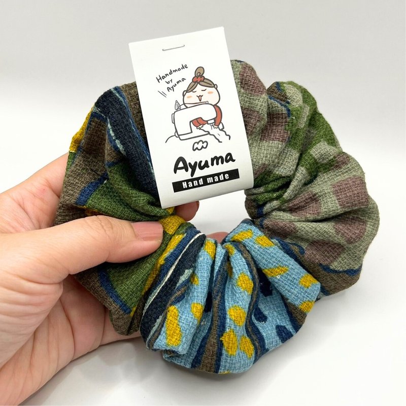 日本抹茶蛋糕手作发圈 - 发饰 - 棉．麻 绿色