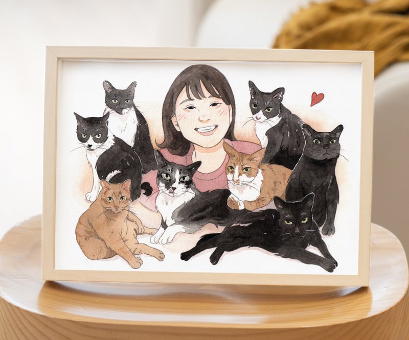 客制化手绘插图 | 宠物插画 | 猫狗 | 毛小孩 | 专属纪念 - 订制画像 - 纸 