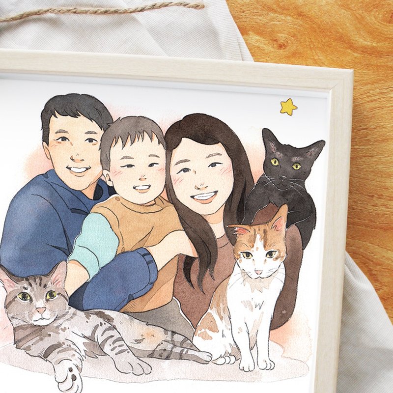 客制化手绘插图 | 宠物插画 | 猫狗 | 毛小孩 | 专属纪念 - 订制画像 - 纸 