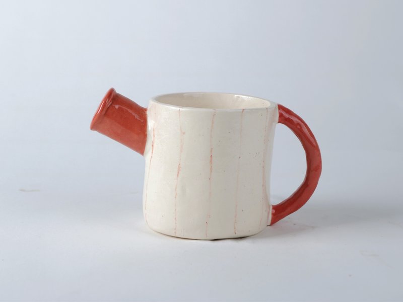 /热情的壶/ 手捏陶瓷壶 - 茶具/茶杯 - 陶 红色