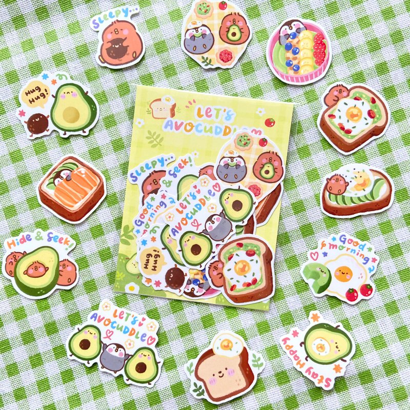 牛油果抱抱 I 贴纸包 I - 贴纸 - 塑料 粉红色