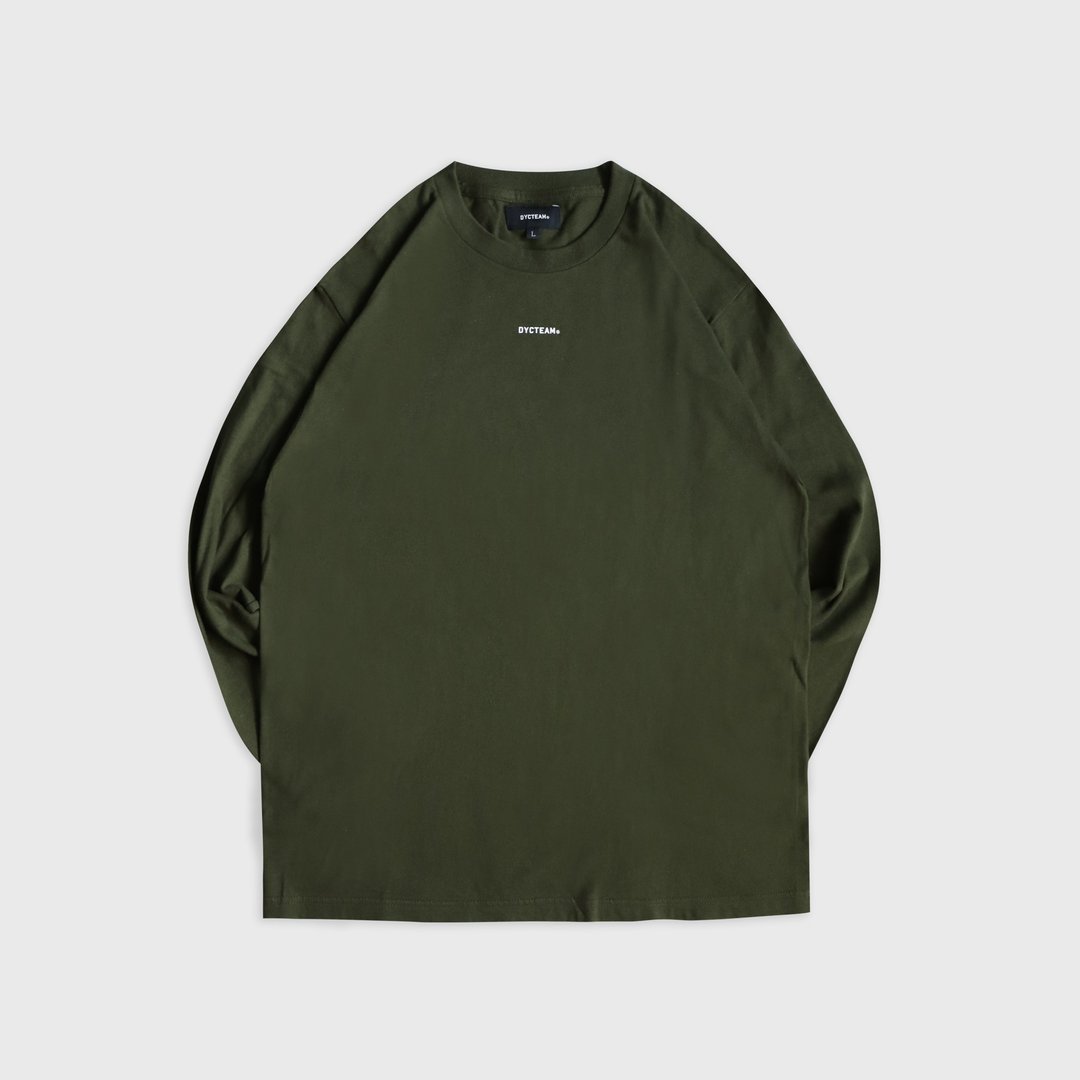 DYCTEAM - logo long sleeve tee (army) - 中性连帽卫衣/T 恤 - 棉 绿色