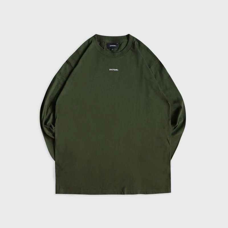 DYCTEAM - logo long sleeve tee (army) - 中性连帽卫衣/T 恤 - 棉．麻 绿色