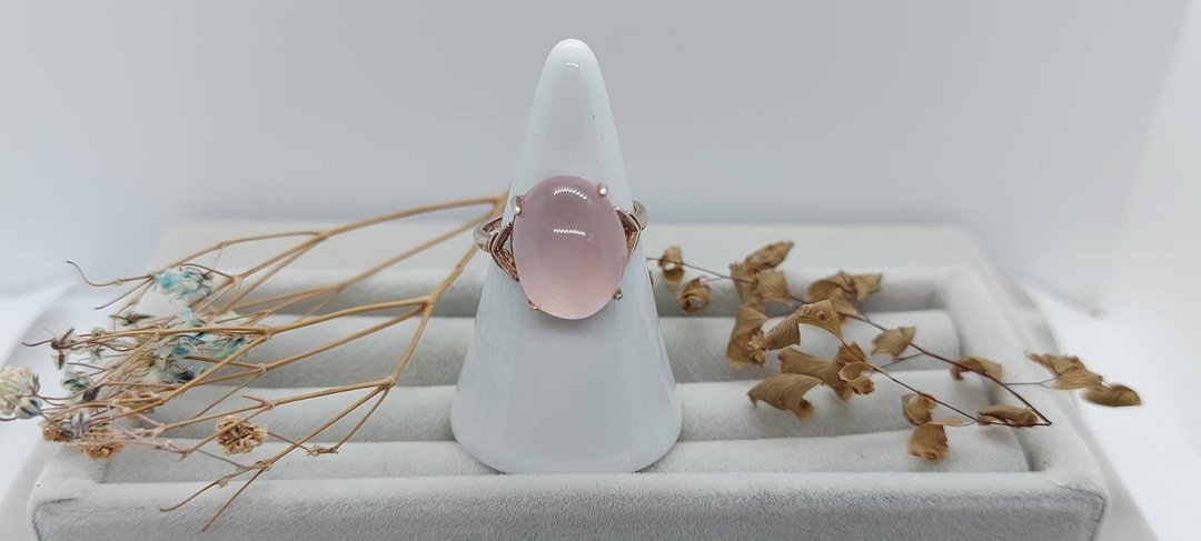 天然粉晶戒饰-S925纯银 - 戒指 - 水晶 粉红色