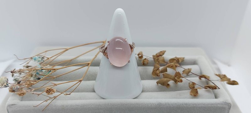 天然粉晶戒饰-S925纯银 - 戒指 - 水晶 粉红色