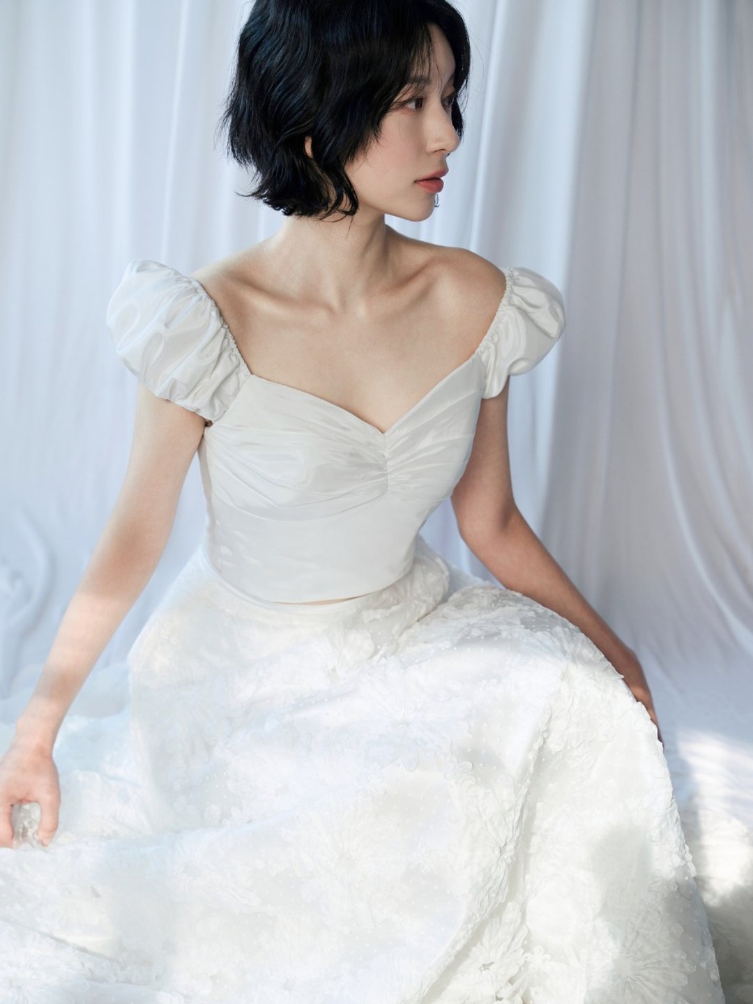 Aurelie Bodice Top - 晚装/礼服 - 丝．绢 白色