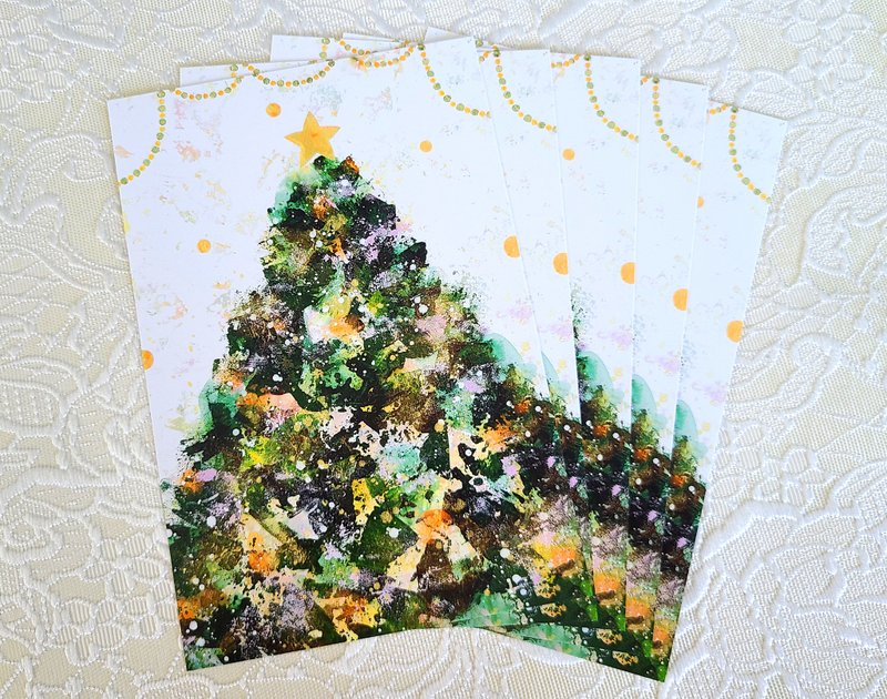 圣诞明信片 童话世界的圣诞节 5张组 - 卡片/明信片 - 纸 绿色