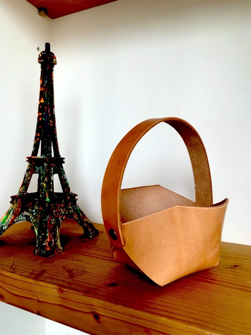 天然皮革小收纳盘 - 开口宽度 11 厘米 - 桌上整理 - 居家收纳 - 收纳用品 - 真皮 咖啡色