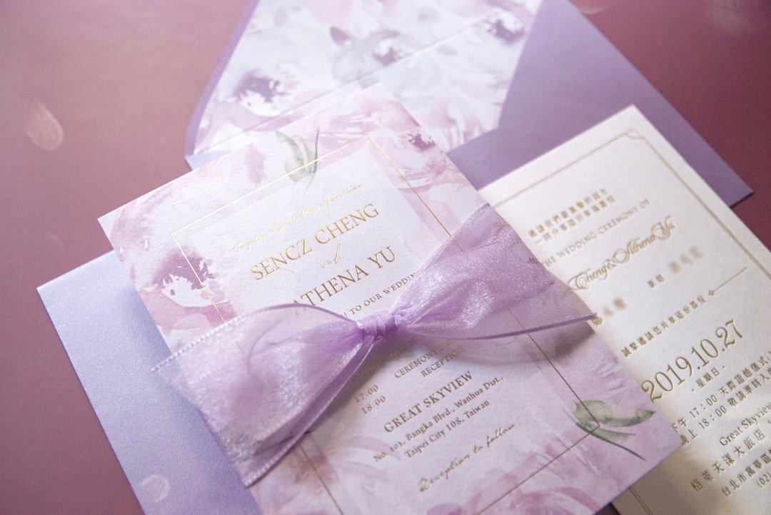 【 花卉厚磅喜帖 】紫恋花楹 - 喜帖 - 纸 紫色