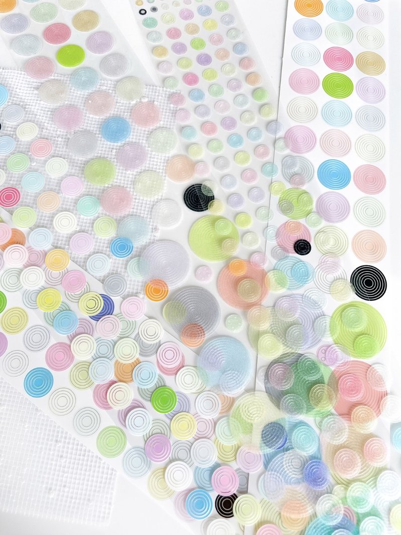 圓圓圈圈 糖果色 雰囲気デコ PET 閃砂 紙膠帶 (kiss-cut) - 纸胶带 - 其他材质 多色