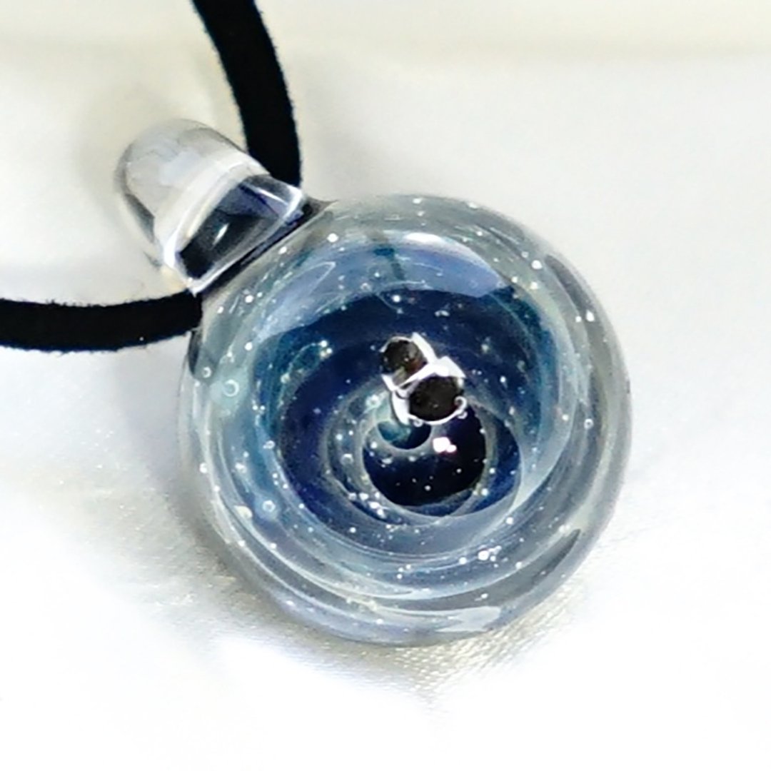 Meteorite world meteorite space glass pendant genuine meteorite enter meteorite star glasses Japan construction Japanese handmade production handmade free shipping - 项链 - 玻璃 蓝色
