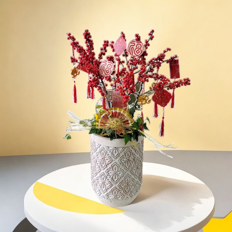 格兰花店 - 新春开运 喜庆冬青 (GF00302) 年花 台花 台花 开张 - 植栽/盆栽 - 植物．花 