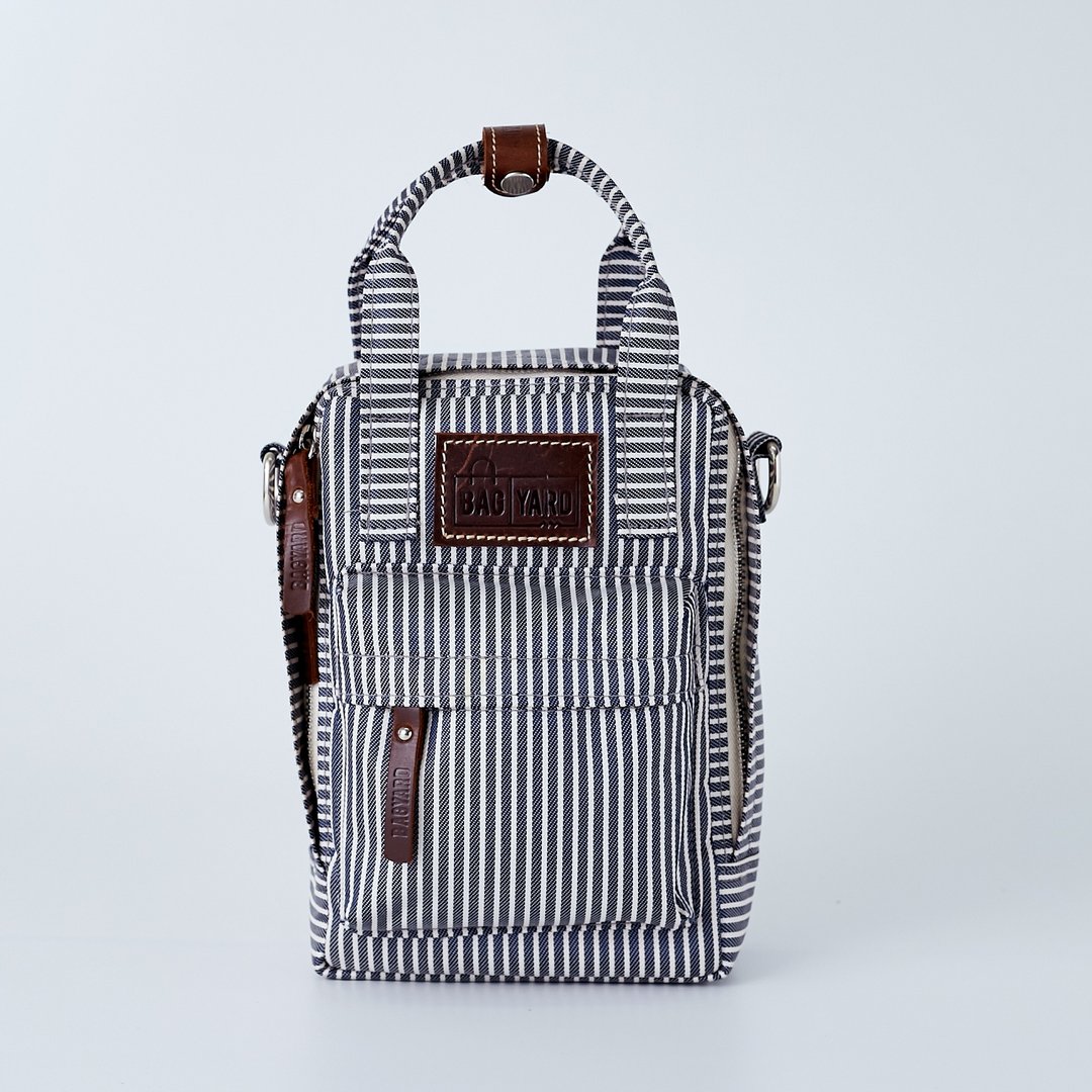 BAG PACK : BAG TO SCHOOL: NAVY STRIPE : PETITE - 后背包/双肩包 - 棉 蓝色