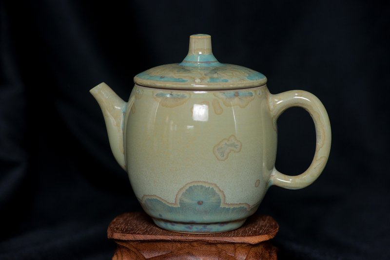 手拉坯结晶釉茶壶 - 茶具/茶杯 - 陶 