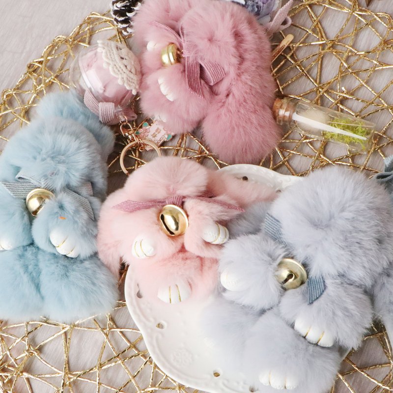 进口水貂毛兔永生花钥匙圈 极度花燥 永生花 花礼 - 钥匙链/钥匙包 - 其他材质 粉红色