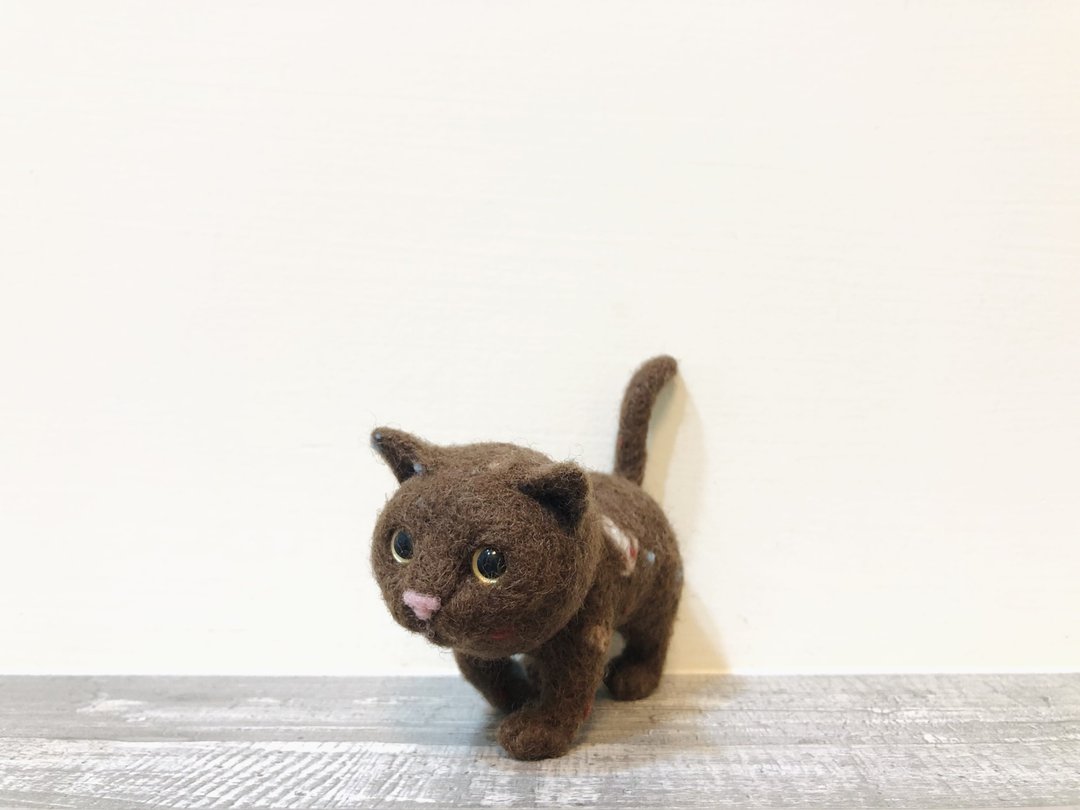 羊毛毡巧克力猫 - 其他 - 羊毛 咖啡色
