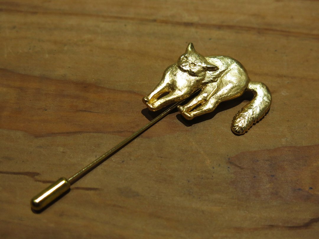 受惊吓的猫-镀金胸针 - 胸针 - 其他金属 金色