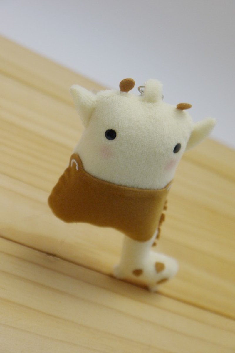 Bucute 擦拭手机屏幕┃长颈鹿手机吊饰┃附耳机塞┃礼物 - 吊饰 - 聚酯纤维 黄色