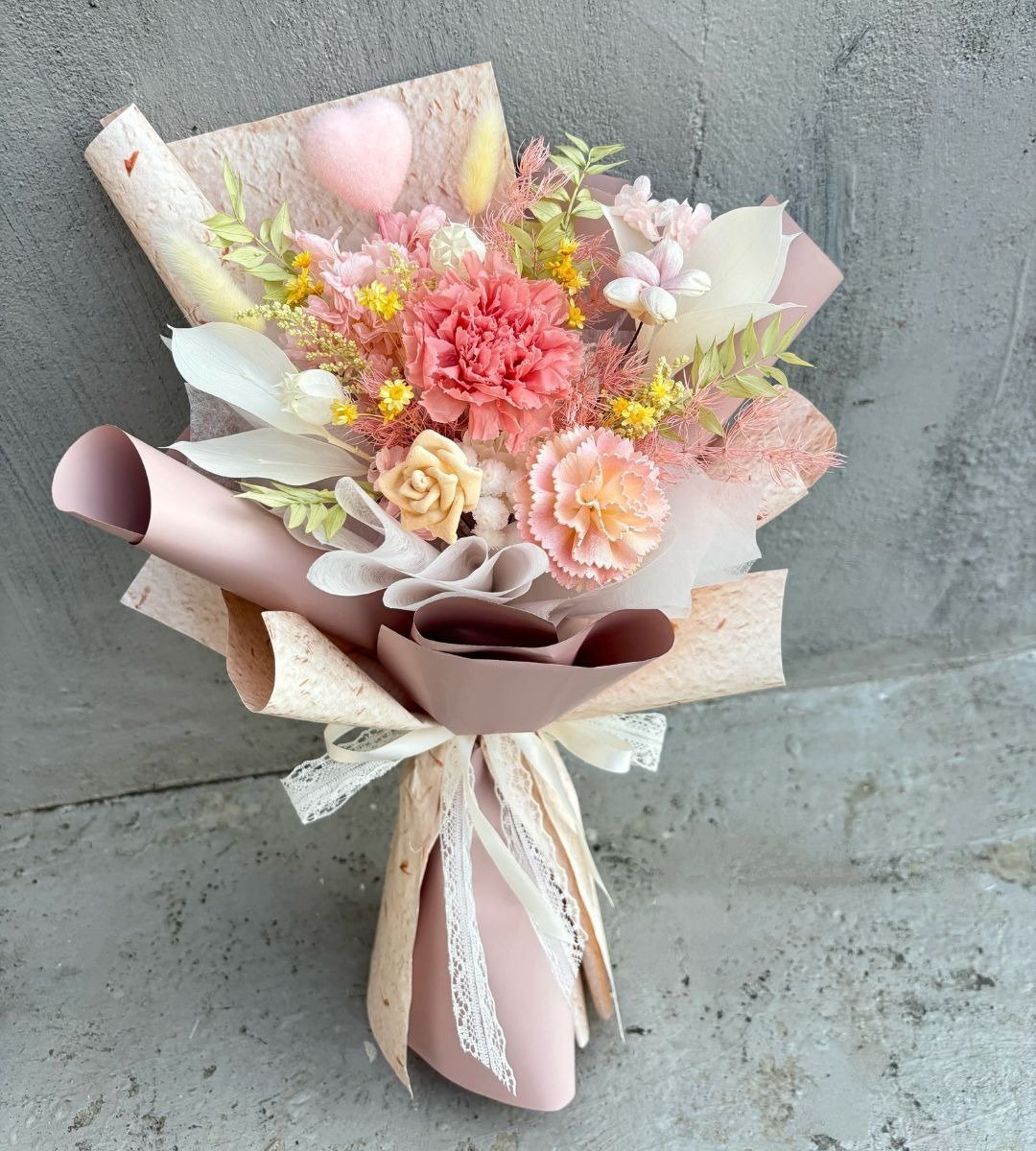 愈心花艺 | 暖心心语永生花花束 教师节花束/荣退花束 - 干燥花/捧花 - 植物．花 
