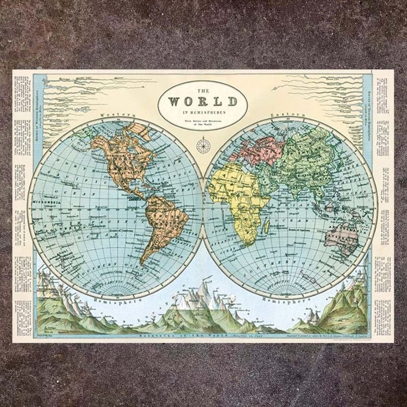 Cavallini & Co.  海报\包装纸 地图系列(多款) - 海报/装饰画/版画 - 纸 多色