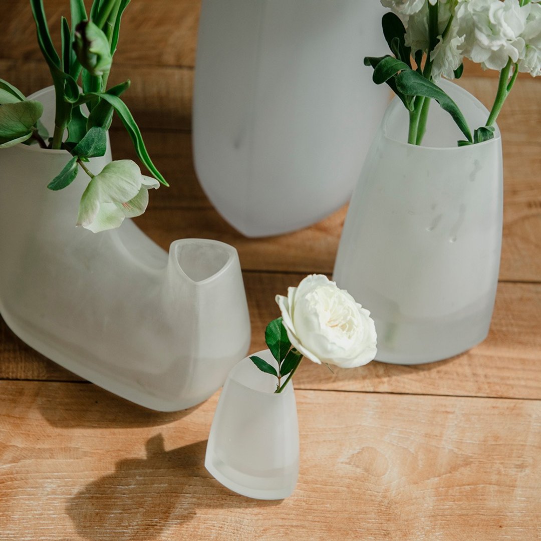 日本 KINTO TRE 造形花瓶 10cm-雾白 - 花瓶/陶器 - 聚酯纤维 多色