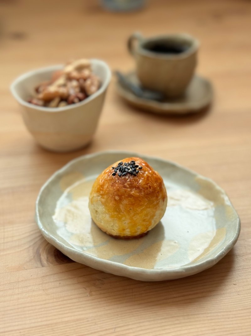 鹅黄微绿 小豆皿 14.5 x 12.2 cm - 盘子/餐盘/盘架 - 陶 